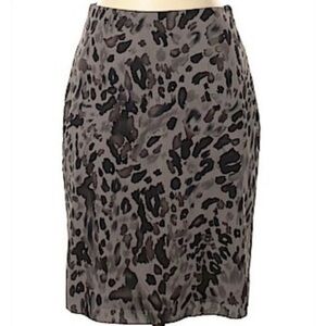 Ann Taylor Leopard Print silk blend Women's Skirt  0